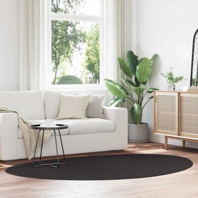 vidaXL Huarte Short Pile Rug - Oval Modern Black 160x230 cm vidaXL Huarte Short Pile Rug - Oval Modern Black 160x230 cm