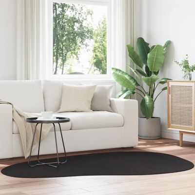 vidaXL Sort polypropylen 140x200cm tæppe - Moderne oval form vidaXL Sort polypropylen 140x200cm tæppe - Moderne oval form