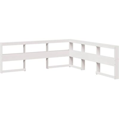 vidaXL Weißes Kopfteil - Bettgestell mit Stauraum - Rustikaler Kiefernstil vidaXL Weißes Kopfteil - Bettgestell mit Stauraum - Rustikaler Kiefernstil