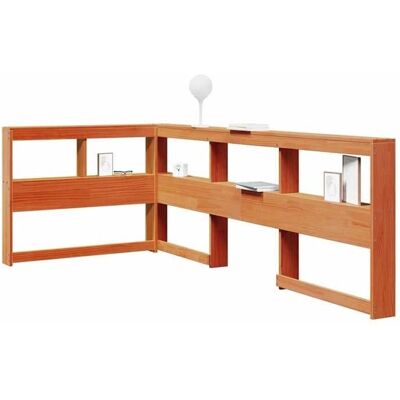 vidaXL Nachttisch mit Bücherregal Kopfteil - L-Form Braun - Kopfteil vidaXL Nachttisch mit Bücherregal Kopfteil - L-Form Braun - Kopfteil
