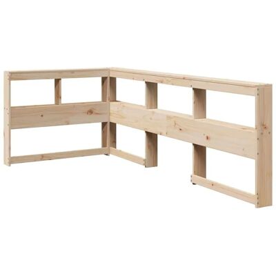 vidaXL Bettrahmen mit Bücherregal - Natur - 108,5x208,5x80cm - Bettaufbewahrung vidaXL Bettrahmen mit Bücherregal - Natur - 108,5x208,5x80cm - Bettaufbewahrung
