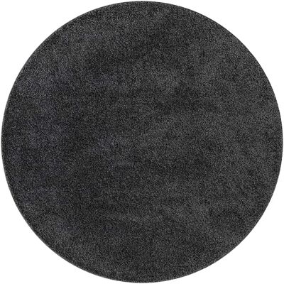 vidaXL Runder Shaggy-Teppich mit Gitterunterstützung Dunkelgrau ø90cm - Teppich vidaXL Runder Shaggy-Teppich mit Gitterunterstützung Dunkelgrau ø90cm - Teppich