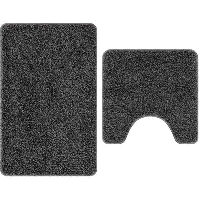 vidaXL Dunkelgrau Mikrofaser Kleine Badematte - Badmatte vidaXL Dunkelgrau Mikrofaser Kleine Badematte - Badmatte