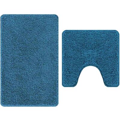 vidaXL Blaue Mikrofaser 60 x 90 cm Badematte - Rechteckig Modern vidaXL Blaue Mikrofaser 60 x 90 cm Badematte - Rechteckig Modern