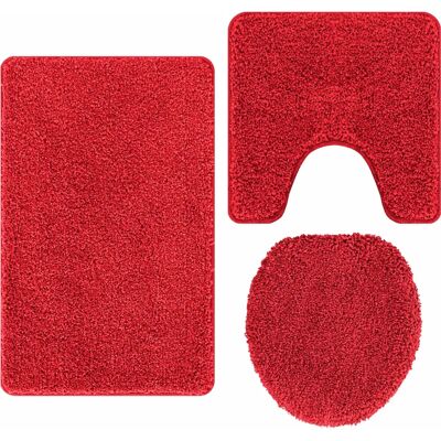 vidaXL - Red Bath Mat - Rectangular - Polyester - Badmat vidaXL - Red Bath Mat - Rectangular - Polyester - Badmat