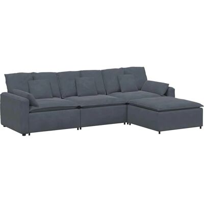 vidaXL Modulopbygget sofa med fodskammel og puder - Møbler vidaXL Modulopbygget sofa med fodskammel og puder - Møbler