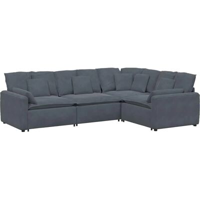 vidaXL Modulares Samtsofa in Dunkelgrau - Samtsofa vidaXL Modulares Samtsofa in Dunkelgrau - Samtsofa
