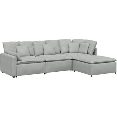 vidaXL Moduleret Sofa i Lys Grå Fløjl vidaXL Moduleret Sofa i Lys Grå Fløjl