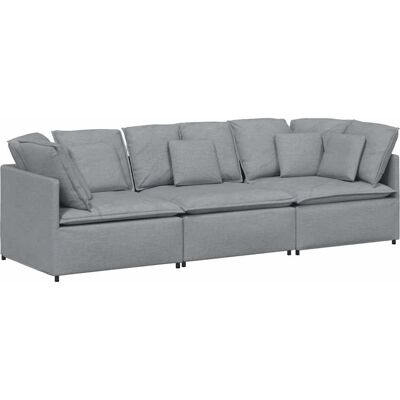 vidaXL Modulares Sofa mit Kissen - Hellgrau - Sofa vidaXL Modulares Sofa mit Kissen - Hellgrau - Sofa