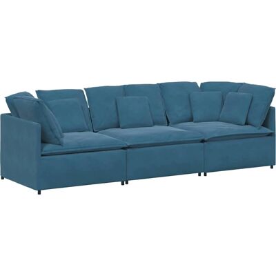 vidaXL Modulares Samtsofa Blau vidaXL Modulares Samtsofa Blau