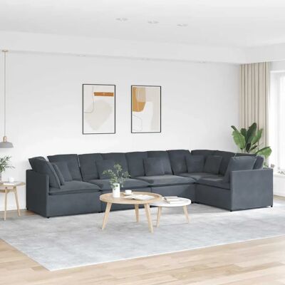 vidaXL Modulares Samtsofa - Dunkelgrau vidaXL Modulares Samtsofa - Dunkelgrau