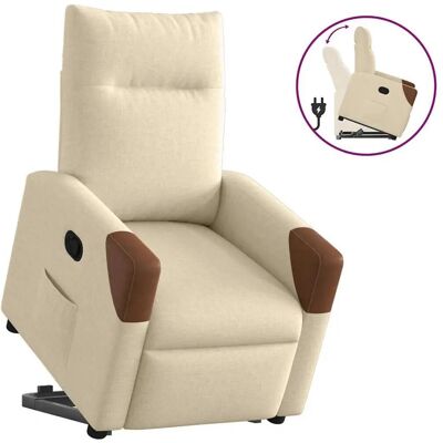 Silla de acento VidaXL - Tela color crema - Cómoda y Duradera Silla de acento VidaXL - Tela color crema - Cómoda y Duradera