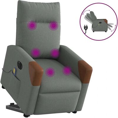 vidaXL Akzentstuhl - Elektrischer Aufstehhilfe, Manuelle Rückenlehne, Massage - Langlebiger Stoff vidaXL Akzentstuhl - Elektrischer Aufstehhilfe, Manuelle Rückenlehne, Massage - Langlebiger Stoff