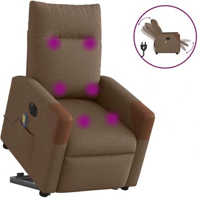 vidaXL Akzentstuhl - Braun Stoff, Aufstehhilfe, Relaxsessel vidaXL Akzentstuhl - Braun Stoff, Aufstehhilfe, Relaxsessel
