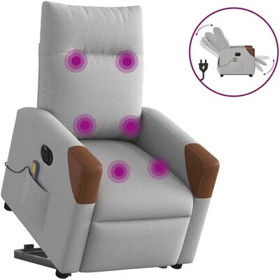 VidaXL Accent Stol - Elektrisk Massage Komfortstol - Gråt Stoff VidaXL Accent Stol - Elektrisk Massage Komfortstol - Gråt Stoff