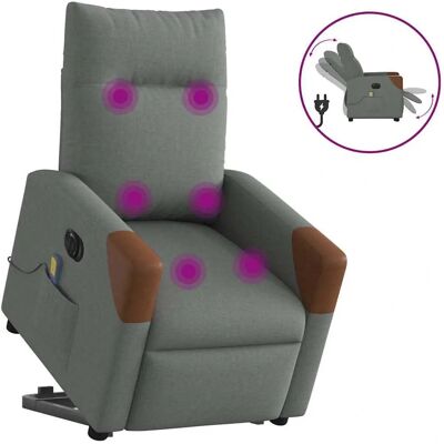 VidaXL Fauteuil d'accent - Tissu gris foncé - Siège de massage électrique - Publicité VidaXL Fauteuil d'accent - Tissu gris foncé - Siège de massage électrique - Publicité
