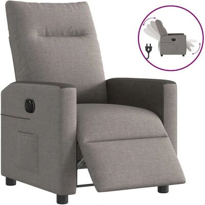 VidaXL Accent Chair - Elektrisk recliner, Grå taupe stof VidaXL Accent Chair - Elektrisk recliner, Grå taupe stof