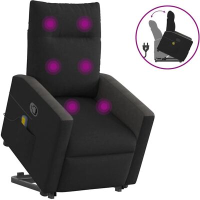 VidaXL Accentstoel - Zwart - Massageschommelende Zit VidaXL Accentstoel - Zwart - Massageschommelende Zit