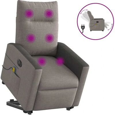 VidaXL Akzentstuhl - Grau-Taupe, Massage, Aufstehhilfe VidaXL Akzentstuhl - Grau-Taupe, Massage, Aufstehhilfe