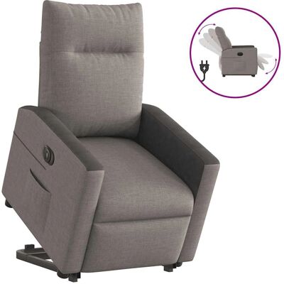 Sillón de acento VidaXL - Reclinable eléctrico gris taupe con elevación Sillón de acento VidaXL - Reclinable eléctrico gris taupe con elevación
