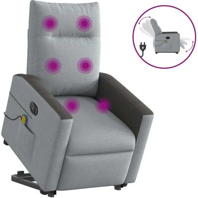 VidaXL Accentstoel - Lichtgrijs - Verstelbaar, Massage, Elektrisch VidaXL Accentstoel - Lichtgrijs - Verstelbaar, Massage, Elektrisch