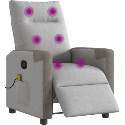 vidaXL Elektrischer Massagesessel - Wolkengrau Stoff - Relaxsessel vidaXL Elektrischer Massagesessel - Wolkengrau Stoff - Relaxsessel