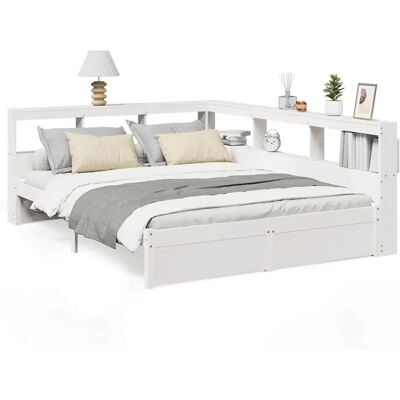 vidaXL Weißes Bett mit Stauraum - Bett vidaXL Weißes Bett mit Stauraum - Bett