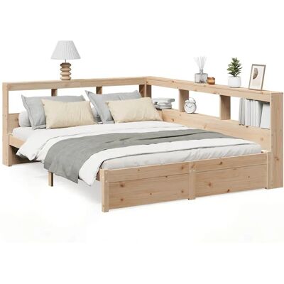 vidaXL 3324350 Sänky with Storage - Massiivipuisen Pähkinä L-muotoinen Runko vidaXL 3324350 Sänky with Storage - Massiivipuisen Pähkinä L-muotoinen Runko