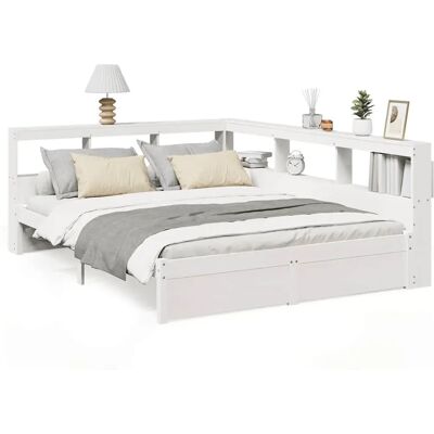 vidaXL 3324361 Bed - Solid Wood Pine - White vidaXL 3324361 Bed - Solid Wood Pine - White