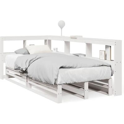 vidaXL Bett mit Stauraum - Massiv Kiefer - Platzsparend L-Form vidaXL Bett mit Stauraum - Massiv Kiefer - Platzsparend L-Form
