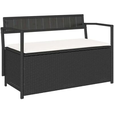 vidaXL Gartenbank mit Stauraum - Strapazierfähiges PE Rattan - Schwarz vidaXL Gartenbank mit Stauraum - Strapazierfähiges PE Rattan - Schwarz