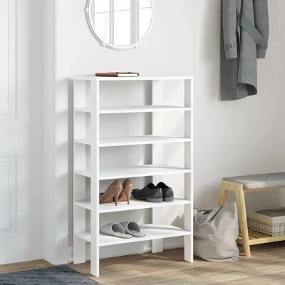 vidaXL Schuhregal Weiß 61x32x105 cm - Holzwerkstoff Schuhablage vidaXL Schuhregal Weiß 61x32x105 cm - Holzwerkstoff Schuhablage