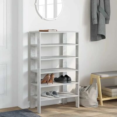 vidaXL Étagère à chaussures Gris Béton 61x32x105 cm Bois d'ingénierie - Rangement chaussures - Publicité vidaXL Étagère à chaussures Gris Béton 61x32x105 cm Bois d'ingénierie - Rangement chaussures - Publicité