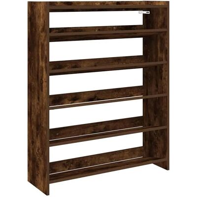 vidaXL Schuhregal Räuchereiche 80x25x100 cm - Schuhaufbewahrung vidaXL Schuhregal Räuchereiche 80x25x100 cm - Schuhaufbewahrung
