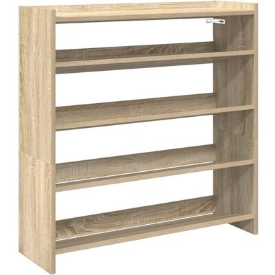 vidaXL Schoenenrek Sonoma Eik 80x25x81 cm - Schoenenkast vidaXL Schoenenrek Sonoma Eik 80x25x81 cm - Schoenenkast