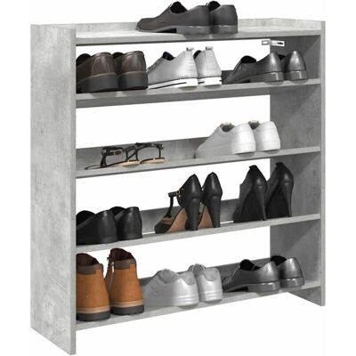 Étagère à chaussures gris béton vidaXL - 81cm - Publicité Étagère à chaussures gris béton vidaXL - 81cm - Publicité