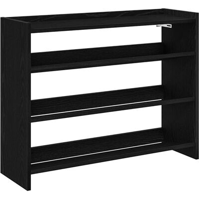 vidaXL Zwart 80x25x62 cm Engineered Wood schoenenrek - Schoenopslag vidaXL Zwart 80x25x62 cm Engineered Wood schoenenrek - Schoenopslag