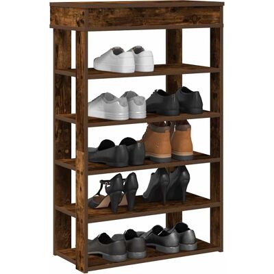 vidaXL Schuhregal Räuchereiche 60x30x98 cm - Schuhschrank vidaXL Schuhregal Räuchereiche 60x30x98 cm - Schuhschrank