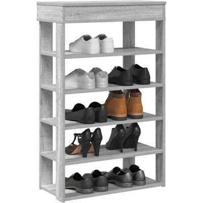 vidaXL Schuhregal Grau Sonoma 60x30x98 cm Holzwerkstoff vidaXL Schuhregal Grau Sonoma 60x30x98 cm Holzwerkstoff