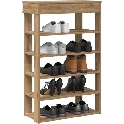 vidaXL Schuhregal Artisan Oak 60x30x98 cm Holzwerkstoff - Schuhablage vidaXL Schuhregal Artisan Oak 60x30x98 cm Holzwerkstoff - Schuhablage