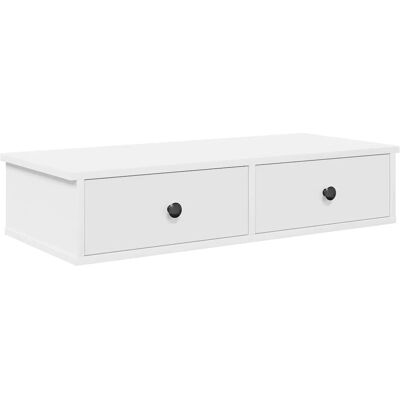 vidaXL Wall Shelf with Drawers White 80x31x17 cm Engineered Wood - Wall Shelf with Drawers vidaXL Wall Shelf with Drawers White 80x31x17 cm Engineered Wood - Wall Shelf with Drawers