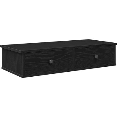 vidaXL Wall Shelf with Drawers Black - Shelf vidaXL Wall Shelf with Drawers Black - Shelf