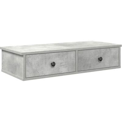 vidaXL Wall Shelf with Drawers Grey - Wall Shelf vidaXL Wall Shelf with Drawers Grey - Wall Shelf