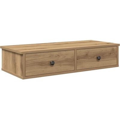 vidaXL Wall Shelf with Drawers Artisian Oak 80x31x17 cm - Wall Shelf with Drawers vidaXL Wall Shelf with Drawers Artisian Oak 80x31x17 cm - Wall Shelf with Drawers