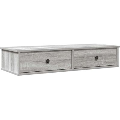 vidaXL Graues Wandregal mit Schubladen - Regal vidaXL Graues Wandregal mit Schubladen - Regal