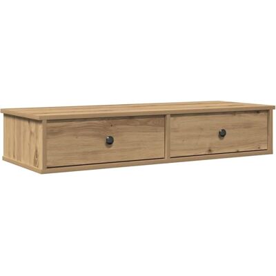 vidaXL Wall Shelf with Drawers White - Wall Shelf with Drawers vidaXL Wall Shelf with Drawers White - Wall Shelf with Drawers