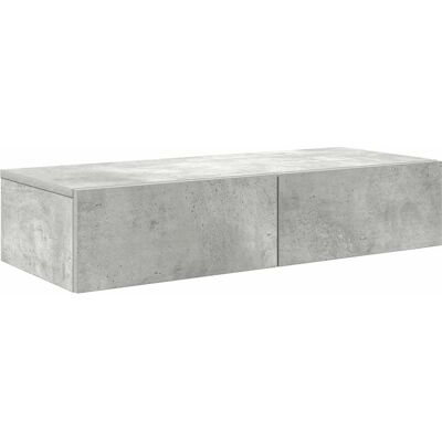 vidaXL Wandregal mit Schubladen Betonggrau 80x33x17 cm - Wall Shelf with Drawers vidaXL Wandregal mit Schubladen Betonggrau 80x33x17 cm - Wall Shelf with Drawers