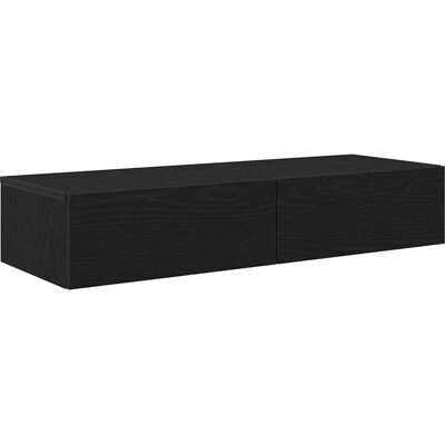vidaXL Seinähylly vetolaatikoilla musta 100x36x19cm - Seinähylly vidaXL Seinähylly vetolaatikoilla musta 100x36x19cm - Seinähylly