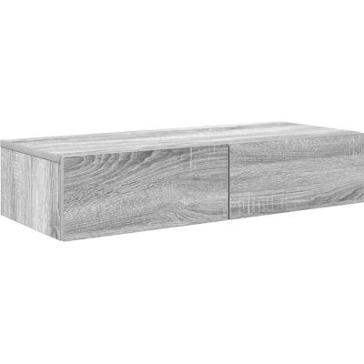vidaXL Wandplank met Lades Grey Sonoma - Wandplank met Lades vidaXL Wandplank met Lades Grey Sonoma - Wandplank met Lades