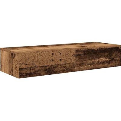 vidaXL Wandregal mit Schubladen alte Holz 100x36x19 cm - Wandregal mit Schubladen vidaXL Wandregal mit Schubladen alte Holz 100x36x19 cm - Wandregal mit Schubladen